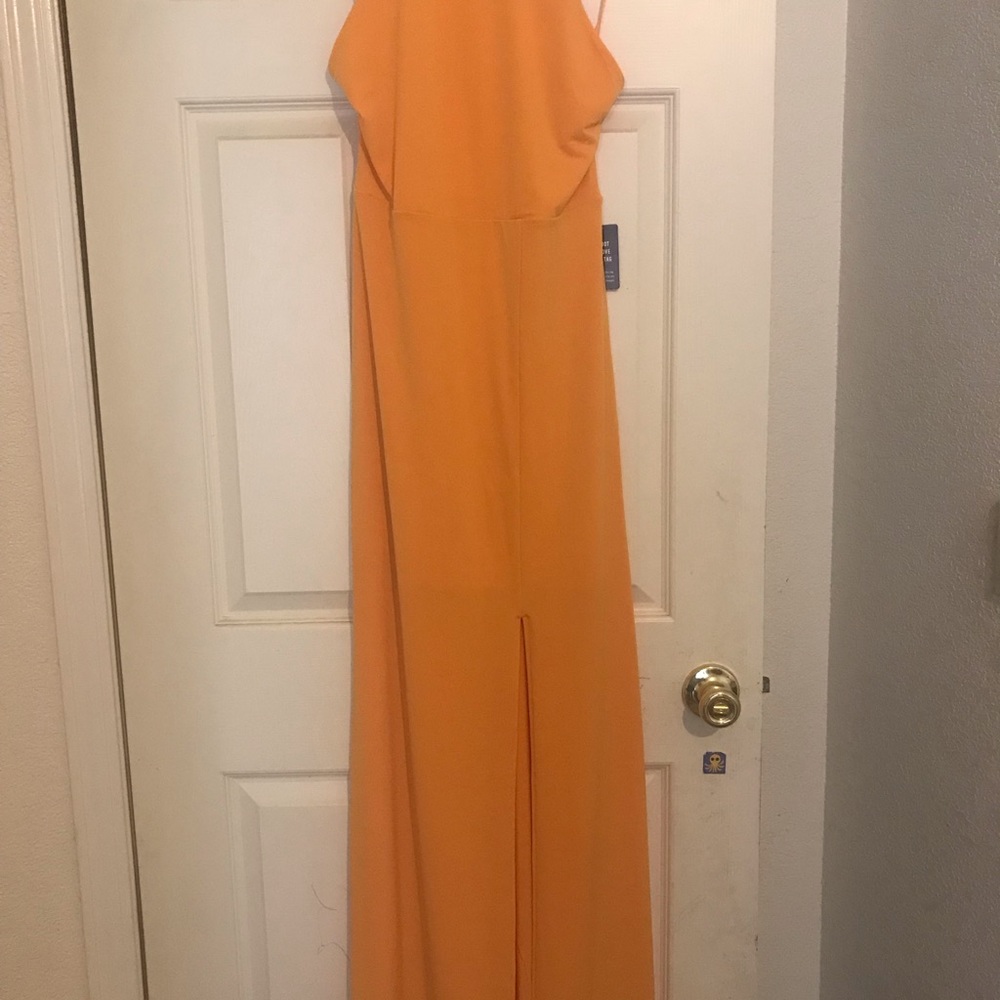 Papaya yellow maxi dress